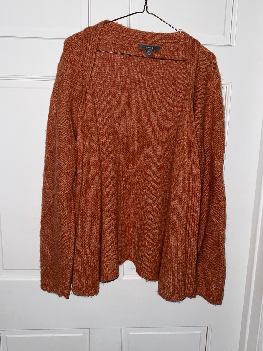 Apt. 9 Burnt Orange Marled Knit open cardigan